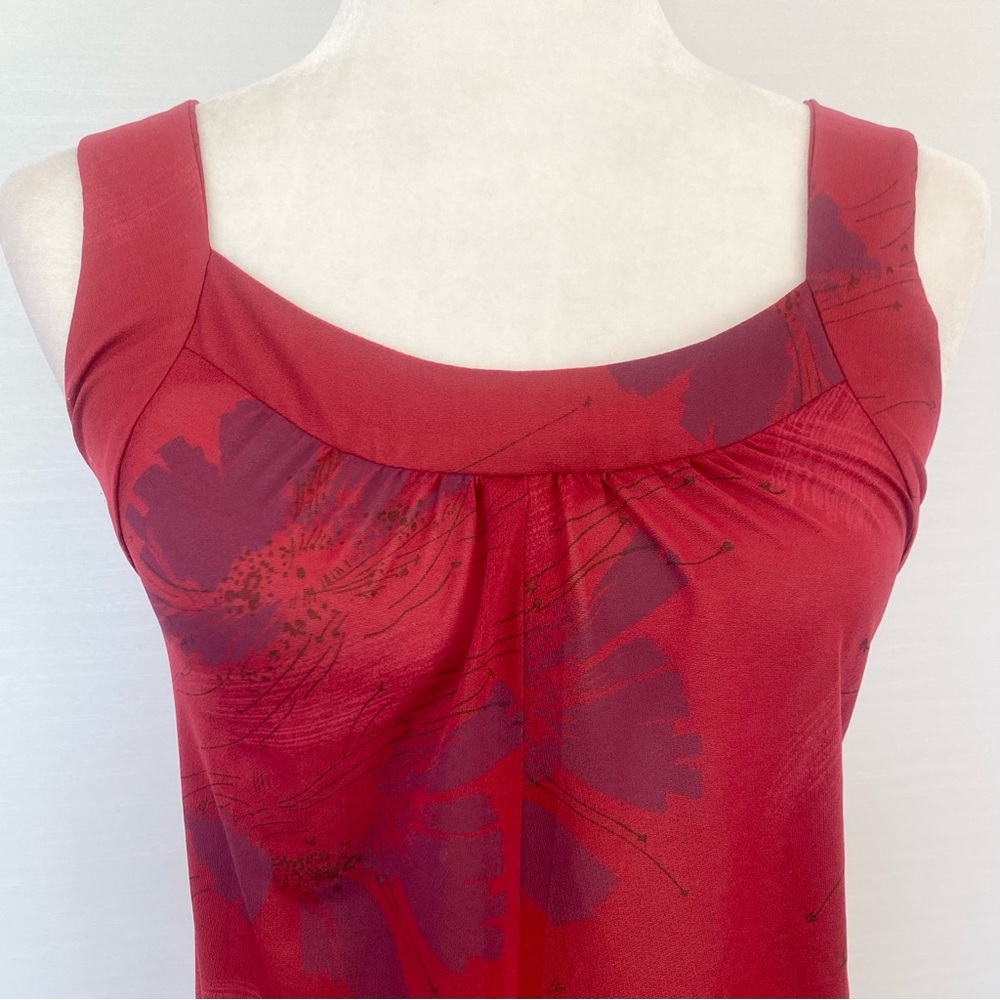 Vintage SEARS Hawaiian Red Floral Print Aloha 70s Maxi Gown Long Slip Dress - Picture 6 of 13